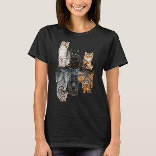 Frauen Katzen Reflektion Tiger Freunde Niedlich 2 T-Shirt