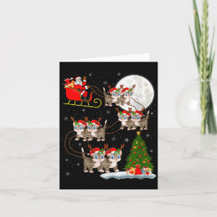 Frauen Katzen Weihnachtsmann Schlitten Fliegende L Karte