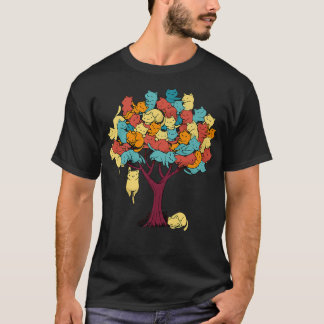 Frauen Katzenbaum Katze Cooler Herbstbaum Katze Lo T-Shirt