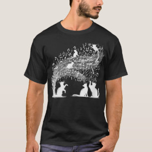 Frauen Katzengestelle Niedliche Tiere Musiker spie T-Shirt
