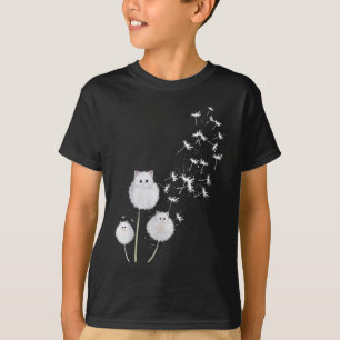 Frauen Katzenleuchter Blume Skt V-Nacken T-Shirt