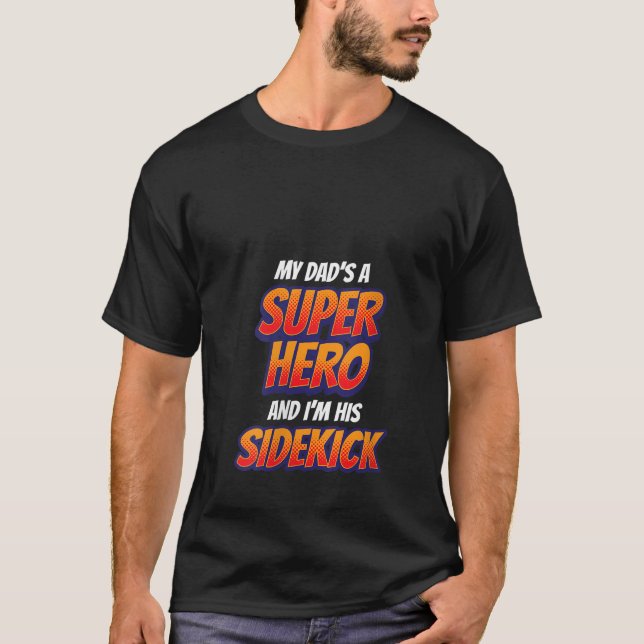 Frauen Kinder Mein Vater ist meine Superhelden Jun T-Shirt (Vorderseite)