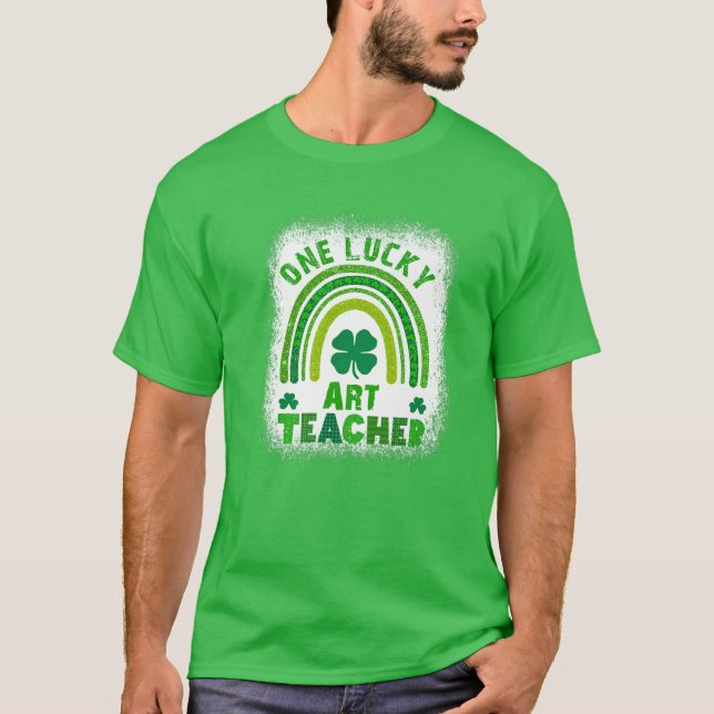 Frauen Kleeblatt Ein glücklicher Lehrer St Patrick T-Shirt (Vorderseite)