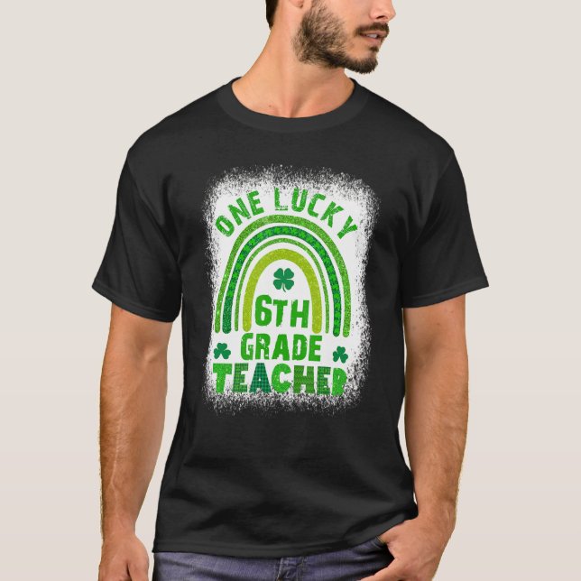 Frauen Kleeblatt Ein glücklicher Lehrer St Patrick T-Shirt (Vorderseite)