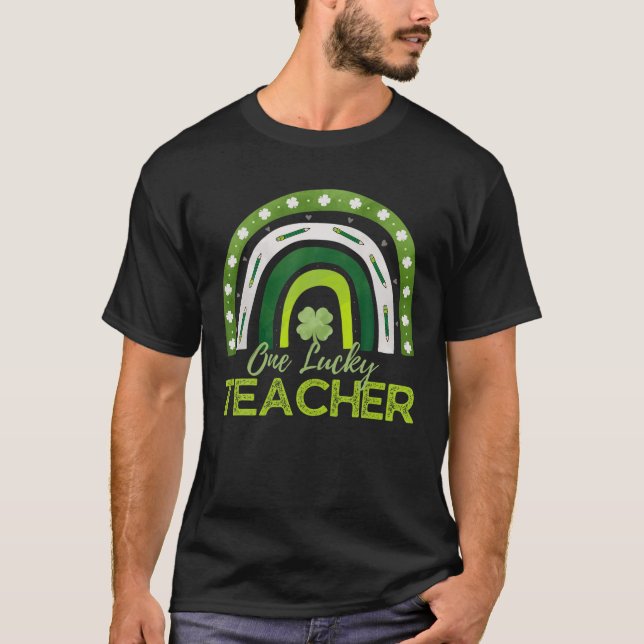 Frauen Kleeblatt One Lucky Teacher St. Patrick's D T-Shirt (Vorderseite)