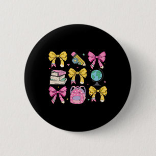 Frauen Kokette Rosa Schleifen Bänder Bleistift Leh Button