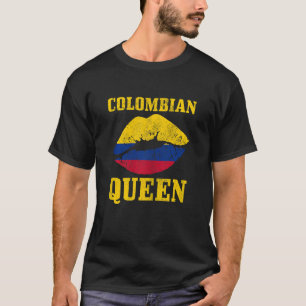 Frauen kolumbianische Königin Kolumbien Flaggenpre T-Shirt