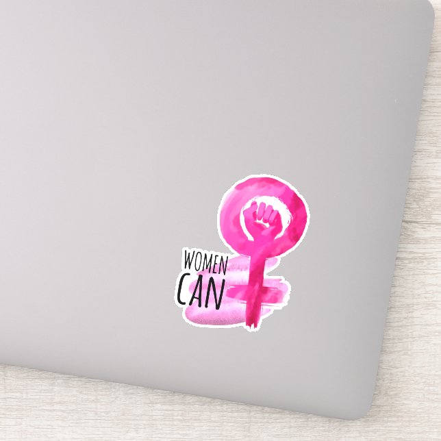 Frauen können durch Solidarität Vinyl-Aufkleber sc Aufkleber (Detail)