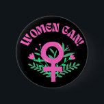 Frauen können weiblich button<br><div class="desc">Ermächtigung von Frauen mit dem Slogan "Women Can",  das darauf abzielt,  Frauen überall inspirieren und zu stärken. Zeigen Sie Ihre Unterstützung für die Gleichstellung der Geschlechter und das grenzenlose Potenzial von Frauen,  es ist perfekt für den Alltag oder als nachdenkliches Geschenk.</div>