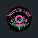 Frauen können weiblich button<br><div class="desc">Ermächtigung von Frauen mit dem Slogan "Women Can",  das darauf abzielt,  Frauen überall inspirieren und zu stärken. Zeigen Sie Ihre Unterstützung für die Gleichstellung der Geschlechter und das grenzenlose Potenzial von Frauen,  es ist perfekt für den Alltag oder als nachdenkliches Geschenk.</div>