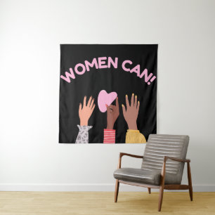 Frauen können weiblich wandteppich