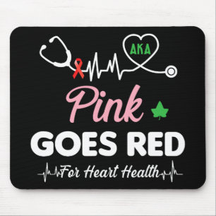 Frauen Kostüm Aka Pink wird rot für Herzgesundheit Mousepad