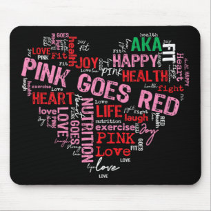 Frauen Kostüm Aka Pink wird rot für Herzgesundheit Mousepad