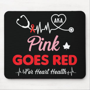 Frauen Kostüm Aka Pink wird rot für Herzgesundheit Mousepad