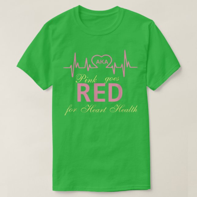 Frauen Kostüm AKA Pink wird rot für Herzgesundheit T-Shirt (Design vorne)