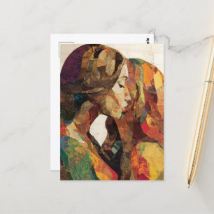 Frauen küssen gemischte Medienkollektion Postkarte