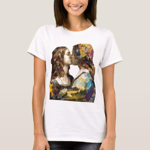 Frauen küssen gemischte Medienkollektion T-Shirt