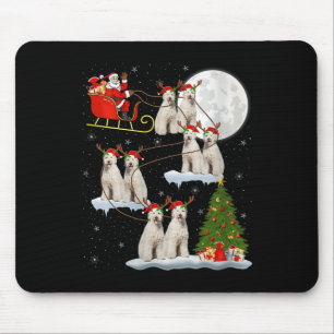 Frauen Labradoodle Hund Weihnachtsmann Schlitten F Mousepad