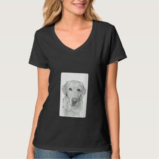 Frauen Labrador Portrait Haustier Hund Süße Illust T-Shirt