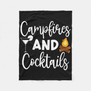 Frauen Lagerfeuer Und Schwänze Camping Liebhaber C Fleecedecke