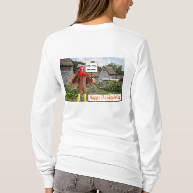 Frauen lange Ärmel T. Alles Gute zum Erntedankfest T-Shirt (Rückseite)