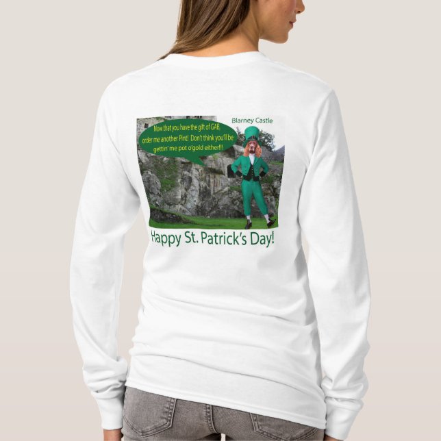 Frauen lange Ärmel T. Alles Gute zum St. Patrick's T-Shirt (Rückseite)