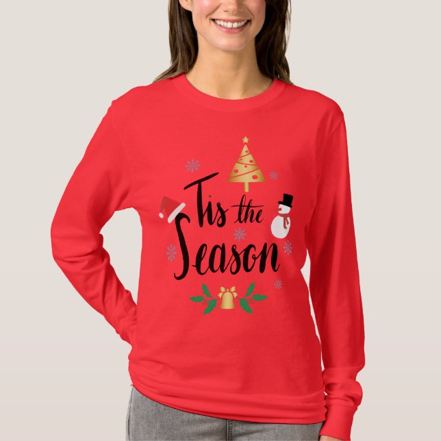 Frauen Langsames Weihnachtsfest T Shirt (Vorderseite)