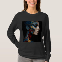 Frauen-Langschläfer-T - Shirt-Kunstwerk 1