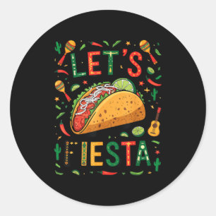 Frauen lasst uns Fiesta-Taco Cinco de Mayo lustige Runder Aufkleber