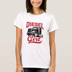 Frauen Lastwagenfahrerin Frauen Diesel Girl T-Shirt