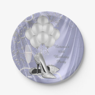 Frauen Lavendel Silver Shoe Party Paper Teller