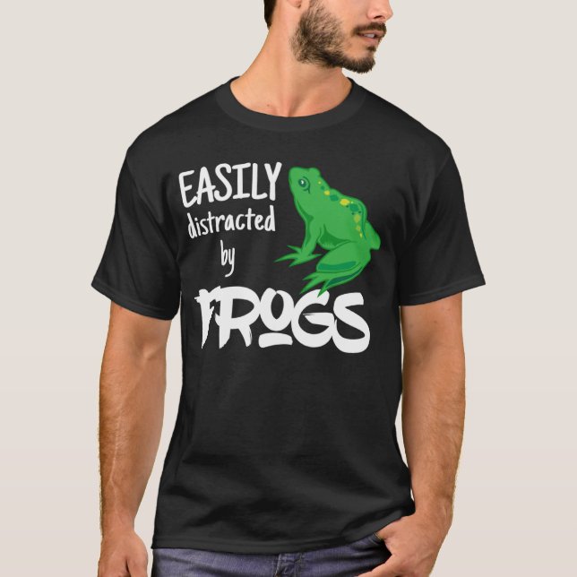 Frauen leicht abgelenkt durch Frösche-Hinterhoftoa T-Shirt (Vorderseite)