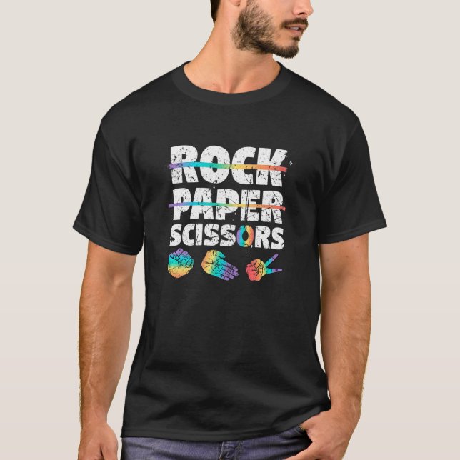 Frauen Lesben Pride Rainbow Lgbt Rock Paper Scisse T-Shirt (Vorderseite)