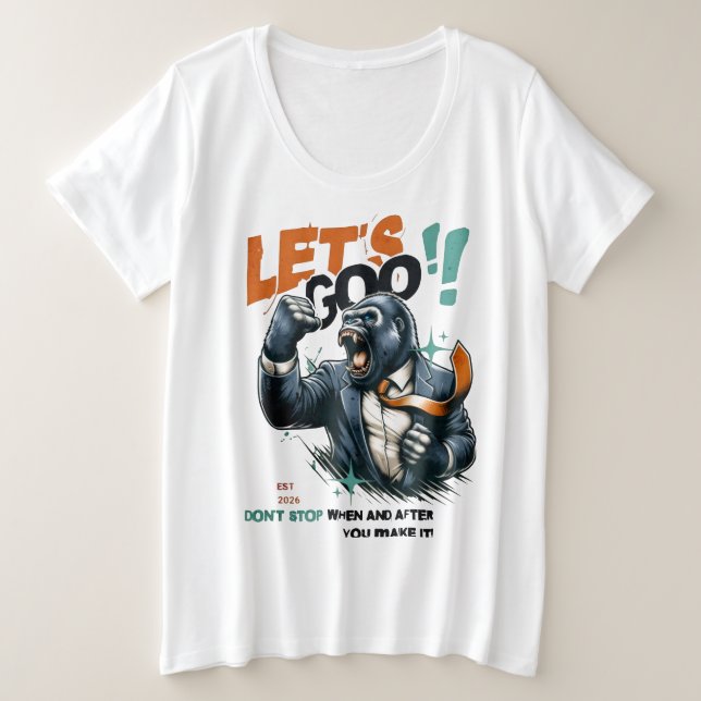 FRAUEN LET'S GOO LERNEN PLUS SIZE TEE (Design vorne)