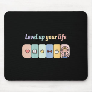 Frauen Level Up Your Life Fortschrittsbalken Gamer Mousepad