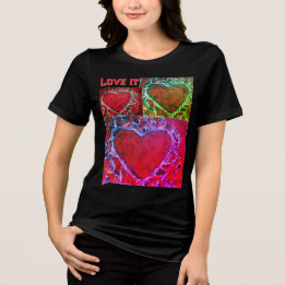 Frauen "Liebe ist es", mehrere Herzen Tri-Blend Shirt
