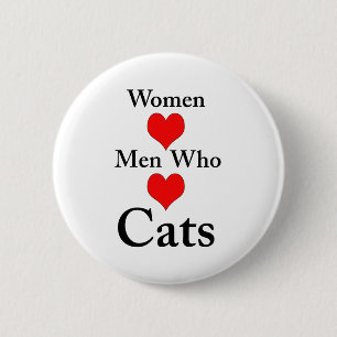 Frauen-Liebe-Männer die Liebe-Katzen Button