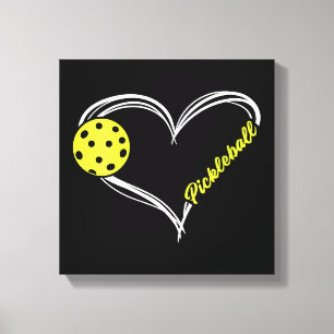 Frauen Liebe Pickleball - niedliches Pickleball-Sp Leinwanddruck
