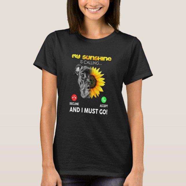 Frauen Liebe Pitbuli mein Sonnenschein nennt eine T-Shirt (Vorderseite)