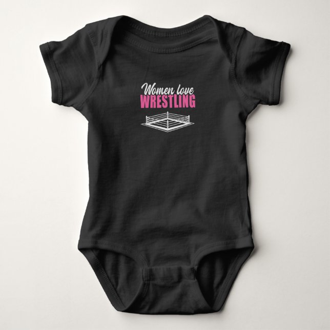 Frauen Liebe Wrestling Wrestler Martial Arts Ring Baby Strampler (Vorderseite)