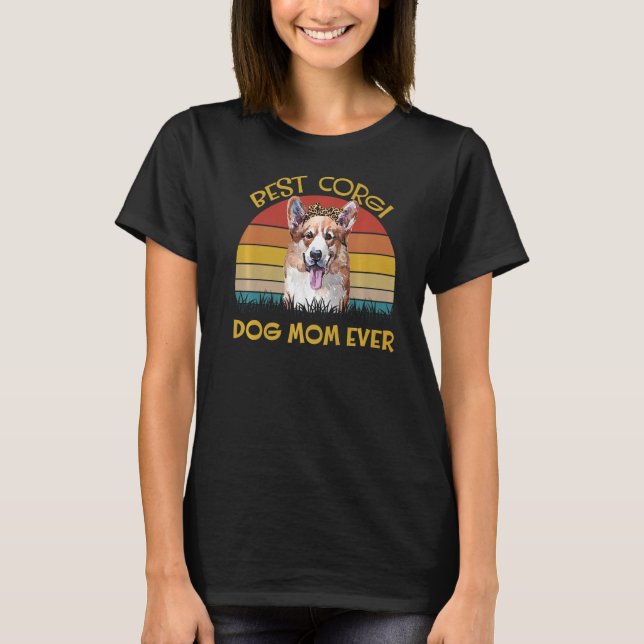 Frauen lieben Hundehalter Beste Hündin Mama Corgi T-Shirt (Vorderseite)