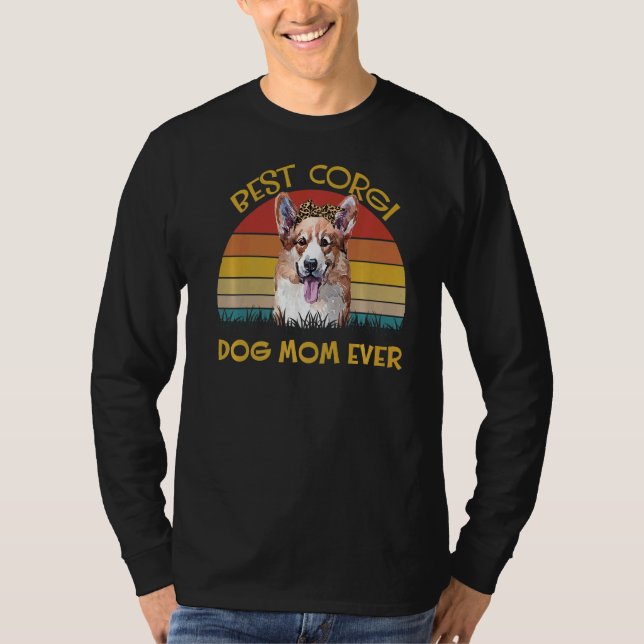 Frauen lieben Hundehalter Beste Hündin Mama Corgi T-Shirt (Vorderseite)