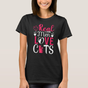 Frauen lieben Katze Katze Real Men Liebe Katzen T-Shirt
