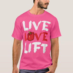 Frauen Live-Liebe Lift Vegan Vegetarian Gym Work-O T-Shirt