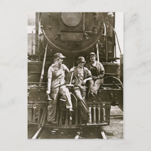 Frauen Lokomotivmechaniker 1918 Erster Weltkrieg Postkarte