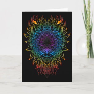 Frauen Löwin Mandala Art Zen Yoga Meditation Boho Karte