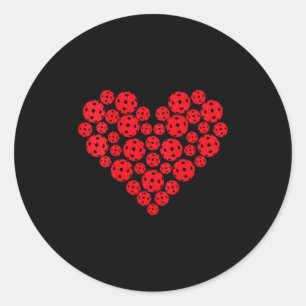 Frauen lustig Pickleball Liebe Herzform Valentinst Runder Aufkleber
