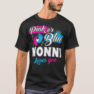 Frauen Lustig Süß Rosa oder Blau Nonni Liebt Dich  T-Shirt