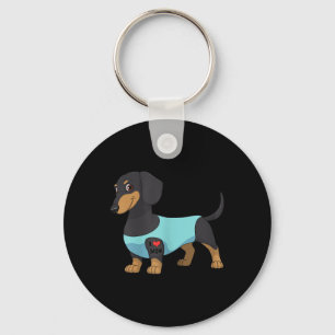Frauen Lustiger Hund Dachshund Liebe Mutter Tattoo Schlüsselanhänger