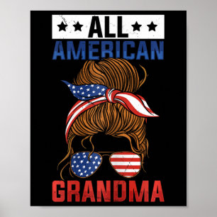 Frauen Mädchen ganz Amerika Oma 4. Juli Poster